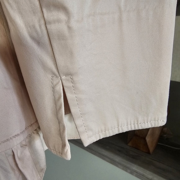 Talbots 20wp lightweight peachy pink cotton stretch ruffled blazer NWT - Picture 4 of 7